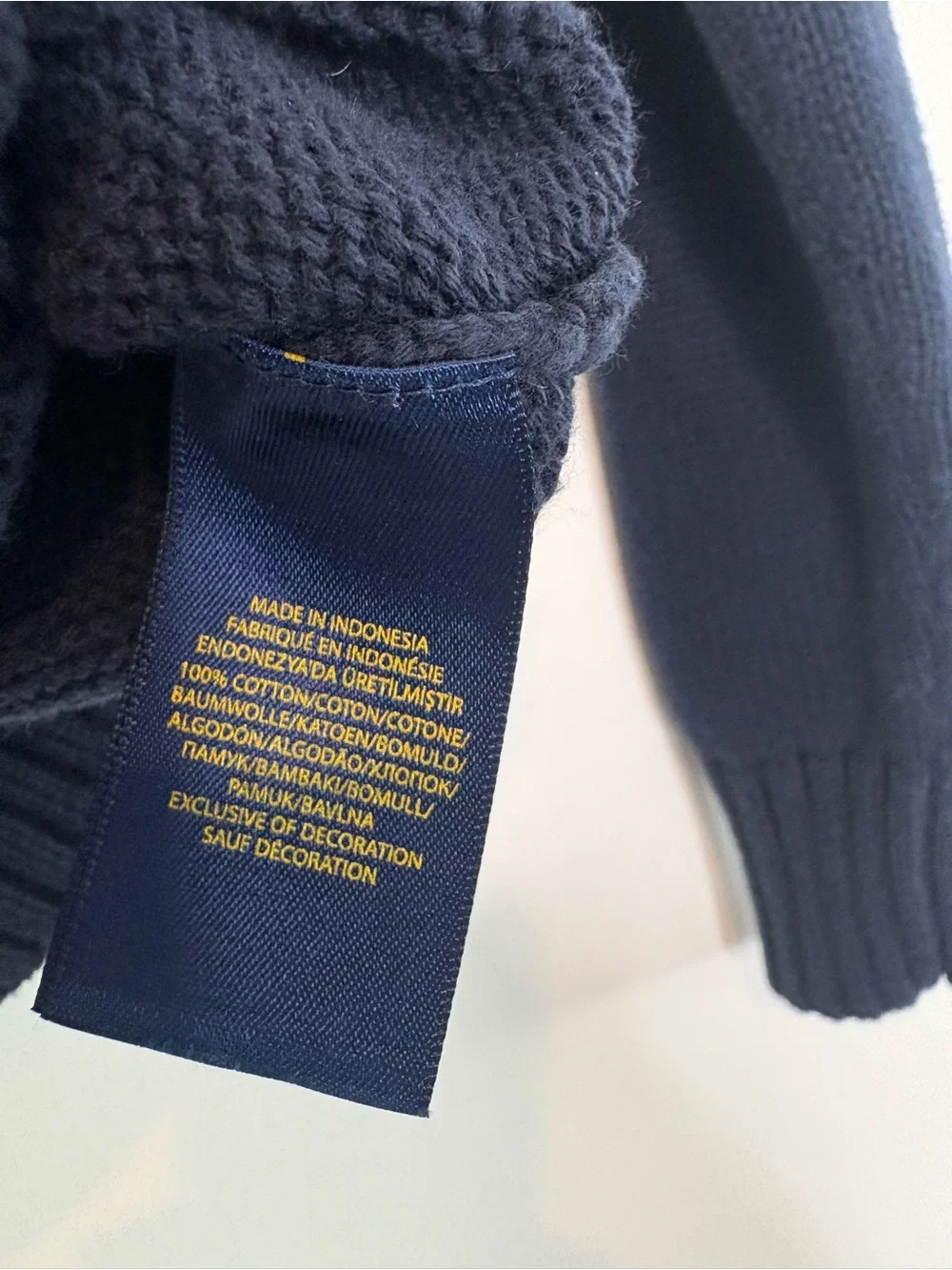 Polo Ralph Lauren Boys Quarter Zip Pullover Sweater Navy Red Pony Logo